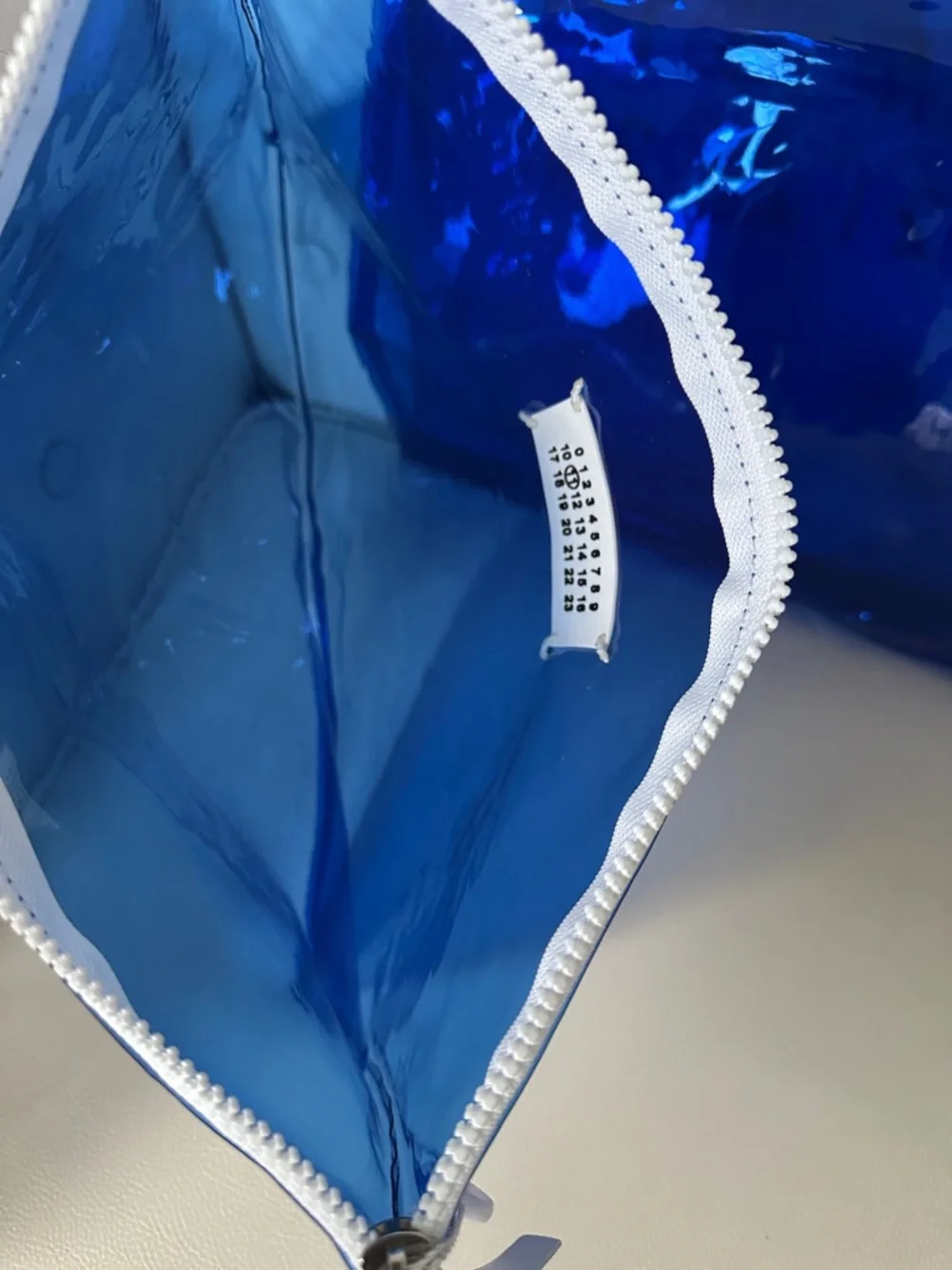 Maison Margiela Line 11 Cobalt Blue PVC Tote Bag w/ Pouch Transparent Shopper
